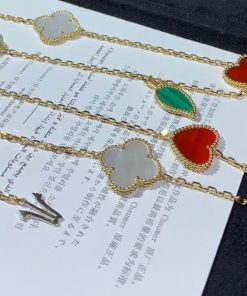 Van Cleef & Arpels Alhambra Lucky Spring Long Necklace Custom 18K Rose Gold 12 Motifs (2)