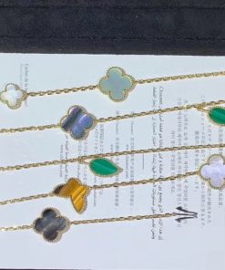 Van Cleef & Arpels Alhambra Lucky Spring Long Necklace Custom 18K Rose Gold 12 Motifs (2)