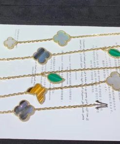 Van Cleef & Arpels Alhambra Lucky Spring Long Necklace Custom 18K Rose Gold 12 Motifs (2)