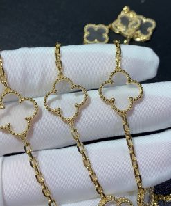 Van Cleef & Arpels Alhambra Necklace 20 Motifs Custom Natural Diamond 18K Gold (2)