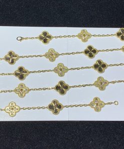 Van Cleef & Arpels Alhambra Necklace 20 Motifs Womens Custom Natural Diamond 18K Gold (2)