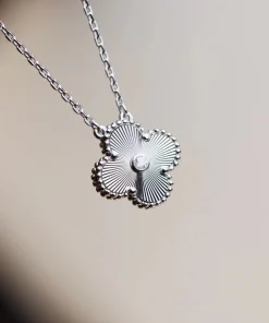 Van Cleef & Arpels Alhambra Pendant Necklace Custom 18K White Gold (2)