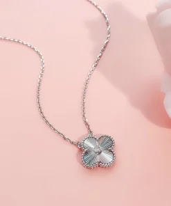 Van Cleef & Arpels Alhambra Pendant Necklace Custom 18K White Gold (2)