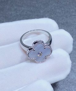 Van Cleef & Arpels Alhambra Rings Gemstone Diamond 18K White Gold Custom (2)