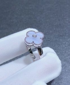 Van Cleef & Arpels Alhambra Rings Gemstone Diamond 18K White Gold Custom (2)