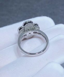 Van Cleef & Arpels Alhambra Rings Gemstone Diamond 18K White Gold Custom (2)