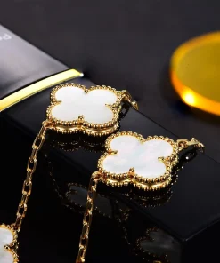 Van Cleef & Arpels Alhambra Womens Bracelet Custom 18K Gold Mother Of Pearl (2)