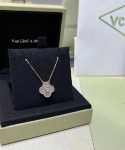 Van Cleef & Arpels Alhambra Womens Necklace Custom 18K Gold (2)