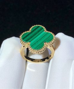 Van Cleef & Arpels Alhambra Womens Rings Custom Gemstone 18K Gold (2)