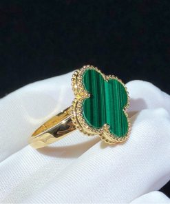 Van Cleef & Arpels Alhambra Womens Rings Custom Gemstone 18K Gold (2)
