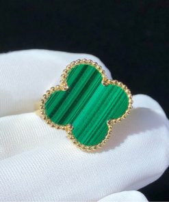 Van Cleef & Arpels Alhambra Womens Rings Custom Gemstone 18K Gold (2)