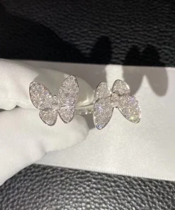 Van Cleef & Arpels Butterfly Finger Womens Rings Custom Diamond White Gold 18K (2)