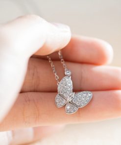 Van Cleef & Arpels Butterfly Necklace Custom Natural Diamond White Gold 18k (2)