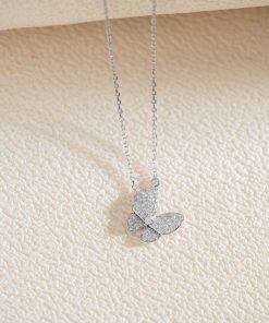 Van Cleef & Arpels Butterfly Necklace Custom Natural Diamond White Gold 18k (2)