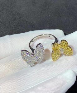 Van Cleef & Arpels Butterfly Ring Womens Custom Natural Diamond 18K Gold (2)