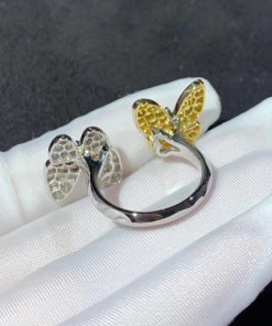 Van Cleef & Arpels Butterfly Ring Womens Custom Natural Diamond 18K Gold (2)