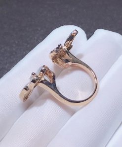 Van Cleef & Arpels Butterfly Rings Custom Mother Of Pearl Diamond 18K Rose Gold (2)