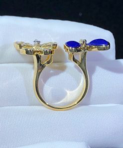 Van Cleef & Arpels Butterfly Womens Rings Gemstone Diamond 18K Gold Custom (2)
