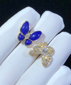 Van Cleef & Arpels Butterfly Womens Rings Gemstone Diamond 18K Gold Custom (2)