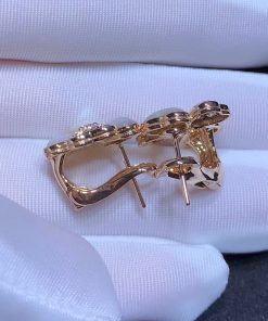 Van Cleef & Arpels Flora Cosmos Earrings Custom Natural Diamond Mother Of Pearl 18K Rose Gold (2)
