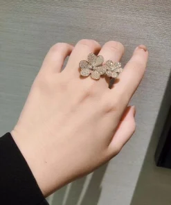 Van Cleef & Arpels Flora Frivole Rings Custom Diamond Rose Gold 18K (2)