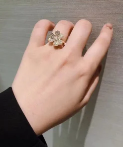 Van Cleef & Arpels Flora Frivole Rings Custom Diamond Rose Gold 18K (2)