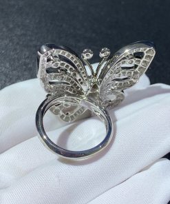 Van Cleef & Arpels Flying Butterfly Rings Custom 18K White Gold Natural Diamond (2)