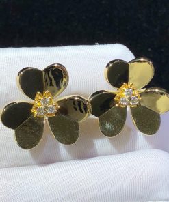Van Cleef & Arpels Frivole Earrings Remake Natural Diamond 18K Gold (2)