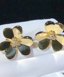 Van Cleef & Arpels Frivole Earrings Remake Natural Diamond 18K Gold (2)