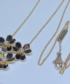 Van Cleef & Arpels Frivole Necklace 3 Motifs Natural Diamond 18K Gold Remake (2)