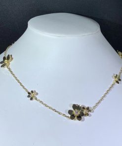 Van Cleef & Arpels Frivole Necklace Womens Natural Diamond 18K Gold Custom (2)