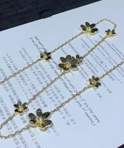 Van Cleef & Arpels Frivole Necklace Womens Natural Diamond 18K Gold Custom (2)