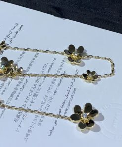 Van Cleef & Arpels Frivole Necklace Womens Natural Diamond 18K Gold Custom (2)