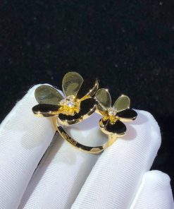 Van Cleef & Arpels Frivole Rings 2 Motifs Natural Diamond 18K Gold Custom (2)