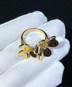 Van Cleef & Arpels Frivole Rings 2 Motifs Natural Diamond 18K Gold Custom (2)
