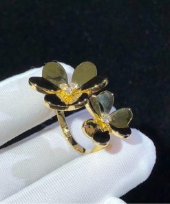 Van Cleef & Arpels Frivole Rings 2 Motifs Natural Diamond 18K Gold Custom (2)