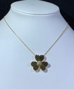 Van Cleef & Arpels Frivole Womens Necklace Natural Diamond 18K Gold Custom (2)