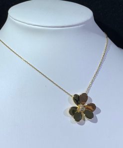 Van Cleef & Arpels Frivole Womens Necklace Natural Diamond 18K Gold Custom (2)