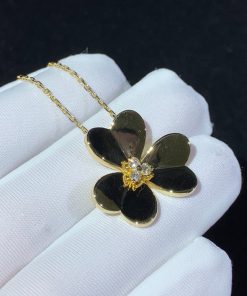 Van Cleef & Arpels Frivole Womens Necklace Natural Diamond 18K Gold Custom (2)