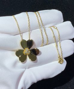 Van Cleef & Arpels Frivole Womens Necklace Natural Diamond 18K Gold Custom (2)