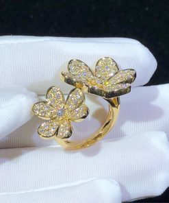 Van Cleef & Arpels Frivole Womens Ring Custom 18K Gold Natural Diamond (2)