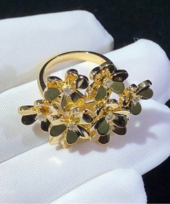 Van Cleef & Arpels Frivole Womens Ring Custom Natural Diamond 18K Gold (2)