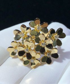 Van Cleef & Arpels Frivole Womens Ring Custom Natural Diamond 18K Gold (2)