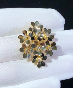 Van Cleef & Arpels Frivole Womens Ring Custom Natural Diamond 18K Gold (2)