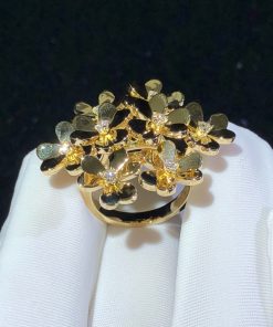 Van Cleef & Arpels Frivole Womens Ring Custom Natural Diamond 18K Gold (2)