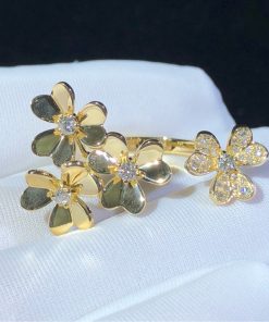 Van Cleef & Arpels Frivole Womens Ring Natural Diamond 18K Gold Custom (2)