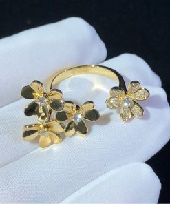 Van Cleef & Arpels Frivole Womens Ring Natural Diamond 18K Gold Custom (2)