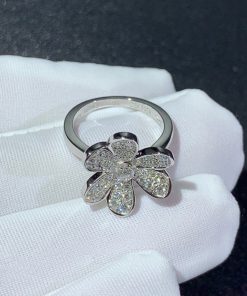 Van Cleef & Arpels Frivole Womens Rings Natural Diamond 18K White Gold Custom (2)