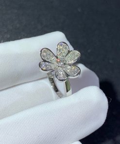 Van Cleef & Arpels Frivole Womens Rings Natural Diamond 18K White Gold Custom (2)