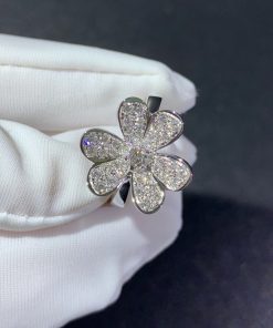 Van Cleef & Arpels Frivole Womens Rings Natural Diamond 18K White Gold Custom (2)